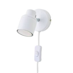 Nordara Plug In Wall Light Adjustable Spotlight Reading Lamp Bedside in White - thumbnail 4