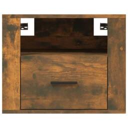 Berkfield Home Elegant Wall-mounted Bedside Cabinets 2 pcs Smoked Oak 50x36x40 cm in Brown - Size: 50 x 36 x 40 cm - thumbnail 6