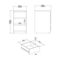 Wyld Haus Budapest Natural Oak Effect Bedside Table 3 Drawers - thumbnail 8