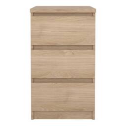 Wyld Haus Budapest Natural Oak Effect Bedside Table 3 Drawers - thumbnail 3