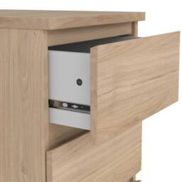 Wyld Haus Budapest Natural Oak Effect Bedside Table 3 Drawers - thumbnail 7