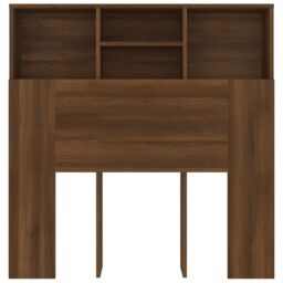 Berkfield Home Headboard Cabinet Brown Oak 100x19x103.5 cm - thumbnail 4