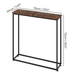 Levede Console Hall Table Slim Entryway Hallway Table Display Shelf in Brown - thumbnail 4