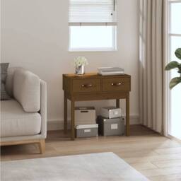 Berkfield Home Beautiful Console Table Honey Brown 76.5x40x75 cm Solid Wood Pine - thumbnail 2