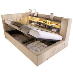 Merax 3FT Upholstered Storage Daybed Single Bed with LED & USB in Beige - thumbnail 8