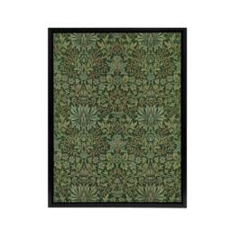 "Artery8 Flower Garden Textile Pattern Framed Canvas Wall Art Print W. Morris in Green - Size: W12"" x H16""" - thumbnail 1
