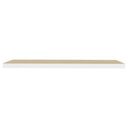 Berkfield Home Floating Wall Shelves 4 pcs Oak & White 90x23.5x3.8 cm MDF in Brown - thumbnail 5