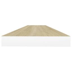 Berkfield Home Floating Wall Shelves 4 pcs Oak & White 90x23.5x3.8 cm MDF in Brown - thumbnail 6