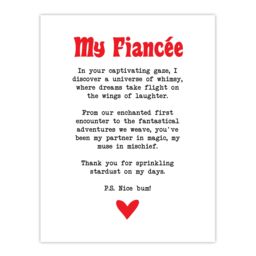"Artery8 Love Poem Whimsy Magic Fiancée Romantic Poetry Wall Art Print in White - Size: W18"" x H24""" - thumbnail 1