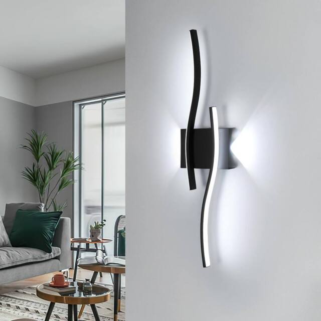 Goeco Indoor LED Wall Light, 20W Modern Black Wall Lamp, for Bedroom Hallway - image 1