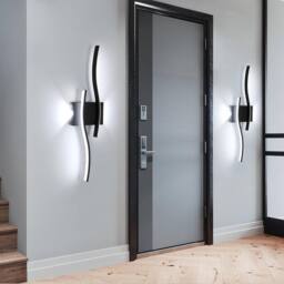 Goeco Indoor LED Wall Light, 20W Modern Black Wall Lamp, for Bedroom Hallway - thumbnail 2