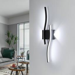 Goeco Indoor LED Wall Light, 20W Modern Black Wall Lamp, for Bedroom Hallway - thumbnail 1