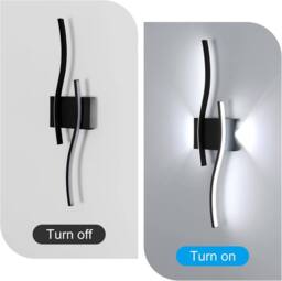 Goeco Indoor LED Wall Light, 20W Modern Black Wall Lamp, for Bedroom Hallway - thumbnail 5