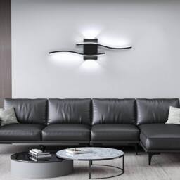 Goeco Indoor LED Wall Light, 20W Modern Black Wall Lamp, for Bedroom Hallway - thumbnail 9