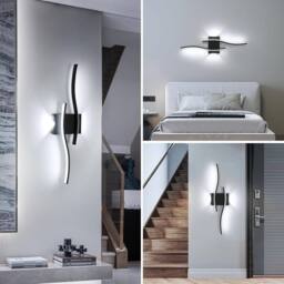 Goeco Indoor LED Wall Light, 20W Modern Black Wall Lamp, for Bedroom Hallway - thumbnail 8