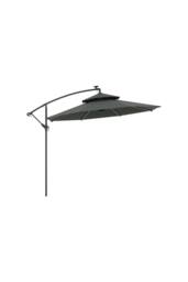 H&O Direct Double-Top Garden Umbrella Parasol with Solar Lights（No Base） in Dark Grey - thumbnail 4