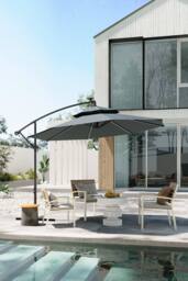H&O Direct Double-Top Garden Umbrella Parasol with Solar Lights（No Base） in Dark Grey - thumbnail 3