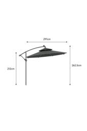 H&O Direct Double-Top Garden Umbrella Parasol with Solar Lights（No Base） in Dark Grey - thumbnail 6