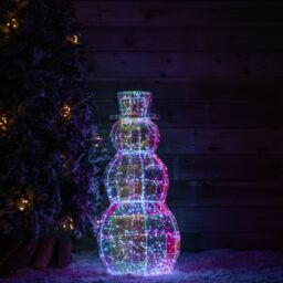 Samuel Alexander 91cm DreamLights Iridescent Christmas Snowman with 400 White LEDs - thumbnail 2