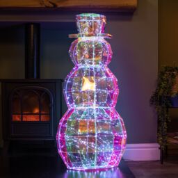 Samuel Alexander 91cm DreamLights Iridescent Christmas Snowman with 400 White LEDs - thumbnail 1