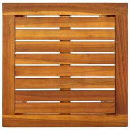 Berkfield Home Sun Lounger with Table Solid Acacia Wood & Textilene in Brown - thumbnail 8