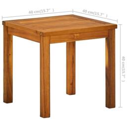 Berkfield Home Sun Lounger with Table Solid Acacia Wood & Textilene in Brown - thumbnail 9