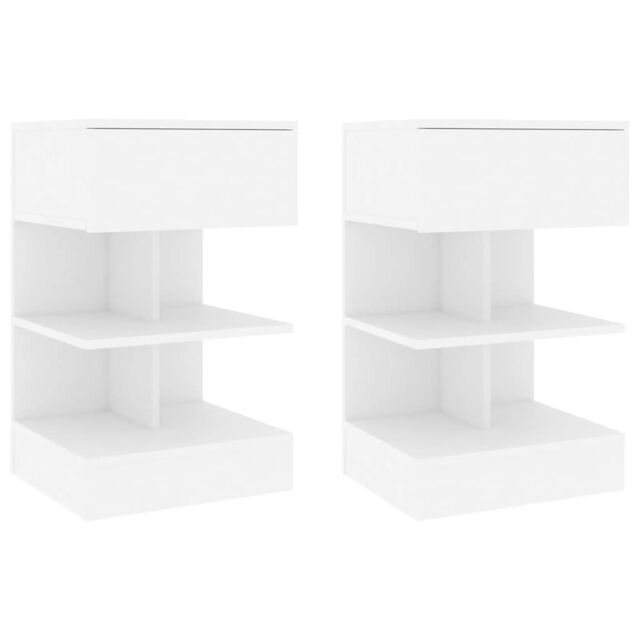 Berkfield Home Bedside Cabinets 2 pcs White 40x35x65 cm Engineered Wood - Size: 40 x 35 x 65 cm - image 1