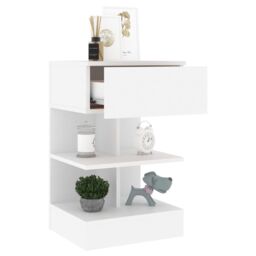 Berkfield Home Bedside Cabinets 2 pcs White 40x35x65 cm Engineered Wood - Size: 40 x 35 x 65 cm - thumbnail 6