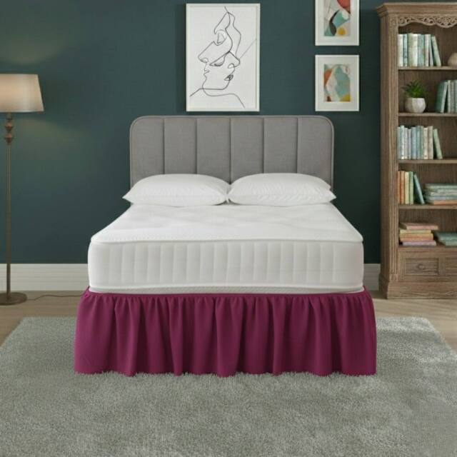 Snug City Base Valance Polycotton Sheet for Divan Beds Easy Care Bed Base Cover in Fuchsia - Size: Single - image 1