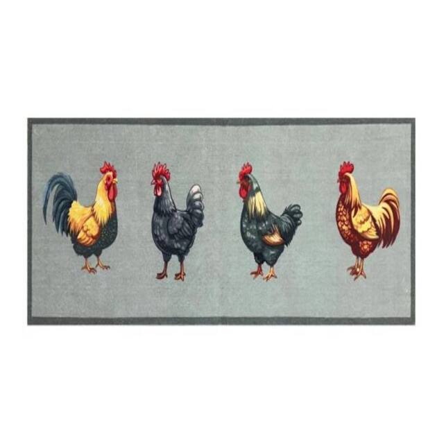 The Rug Shop UK Green Grey Modern Animal Easy to Clean Mat - Size: 50 cm x 75 cm - image 1