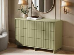 Solace+Co Velmor Ribbed Chest of 6 Drawers in Green - thumbnail 2