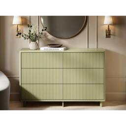 Solace+Co Velmor Ribbed Chest of 6 Drawers in Green - thumbnail 1