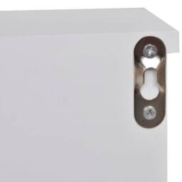 Berkfield Home Wall Cabinet for Keys & Jewelery with Doors & Hooks in White - thumbnail 6