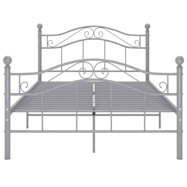 Berkfield Home Comfortable Bed Frame Grey Metal 120x200 cm - Size: Small Double - image 1