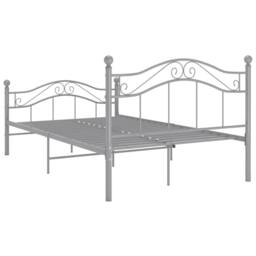 Berkfield Home Comfortable Bed Frame Grey Metal 120x200 cm - Size: Small Double - thumbnail 5