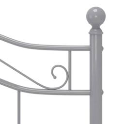 Berkfield Home Comfortable Bed Frame Grey Metal 120x200 cm - Size: Small Double - thumbnail 6