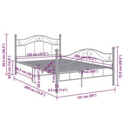 Berkfield Home Comfortable Bed Frame Grey Metal 120x200 cm - Size: Small Double - thumbnail 8