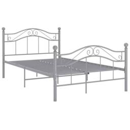 Berkfield Home Comfortable Bed Frame Grey Metal 120x200 cm - Size: Small Double - thumbnail 3
