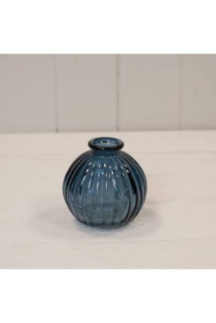 KDMD Glass Round Blue Vase 8cm - image 1