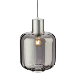 Netlighting Eton Pendant Light Aluminium with Smoked Glass in Grey