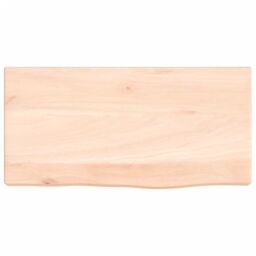 Berkfield Home Wall Shelf 40x20x4 cm Untreated Solid Wood Oak in Brown - Size: 40 x 20 x 4 cm - thumbnail 2
