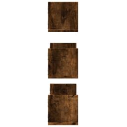 Berkfield Home Wall Shelves 3 pcs Smoked Oak 58x18x18 cm Engineered Wood in Brown - Size: 58 x 18 x 18 cm - thumbnail 5