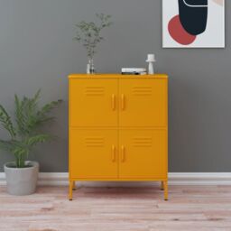 Berkfield Home Storage Cabinet Mustard Yellow 80x35x101.5 cm Steel