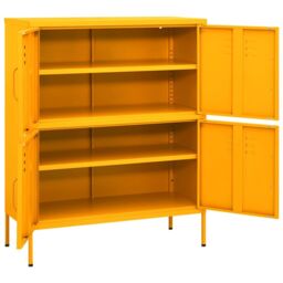 Berkfield Home Storage Cabinet Mustard Yellow 80x35x101.5 cm Steel - thumbnail 6