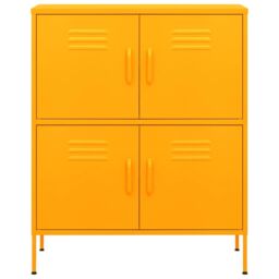 Berkfield Home Storage Cabinet Mustard Yellow 80x35x101.5 cm Steel - thumbnail 3