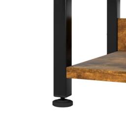 Levede Gaming Desk Computer Table with Monitor Shelf Power Outlets RGB Light in Brown - thumbnail 5