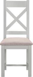 Seconique Windsor Ivory Cross Back Chair (Box of 2) in Light Grey - thumbnail 3