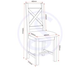 Seconique Windsor Ivory Cross Back Chair (Box of 2) in Light Grey - thumbnail 7