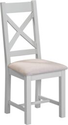 Seconique Windsor Ivory Cross Back Chair (Box of 2) in Light Grey - thumbnail 2