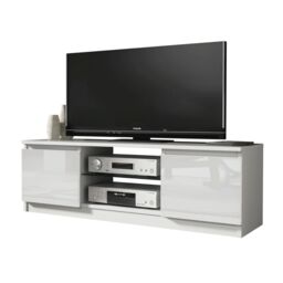 Creative Furniture TV Unit 120cm Modern - White with High Gloss Doors - thumbnail 5